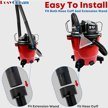 Compatible with All Shop Vacs Extractor Attachment with 2-1/2" & 1-7/8" & 1-1/4" Three Adapters Auto Detailing Vacuum Head Extraction Universal Accessory for Upholstery & Carpet Cleaning - size: Small+Large
