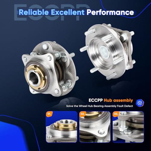 ECCPP 950-004 Wheel Bearing Hub Assembly for Toyota FJ Cruiser 2007-2014 | for Toyota for 4Runner 2003-2024 6 lugs w/ABS Sensor Pre-Greased Sealed - size: 950-004