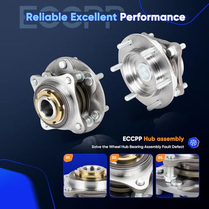 ECCPP 950-004 Wheel Bearing Hub Assembly for Toyota FJ Cruiser 2007-2014 | for Toyota for 4Runner 2003-2024 6 lugs w/ABS Sensor Pre-Greased Sealed - size: 950-004