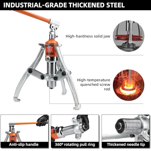 10T Hydraulic Gear Puller, 2/3 Jaw Bearing Puller Kit with 9.8 Inch Spread, Heavy Duty Wheel Hub Separator for Automotive Industrial Machinery Maintenance, Forged Steel, YL-10T - size: YL-10T