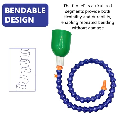 36" Bendable Long Funnel Flexible Funnel for Engine Oil Transmission Fluid | bendable hose funnel with wide spill-proof mouth, oil-resistant plastic for car engine oil, coolant & transmission fluid