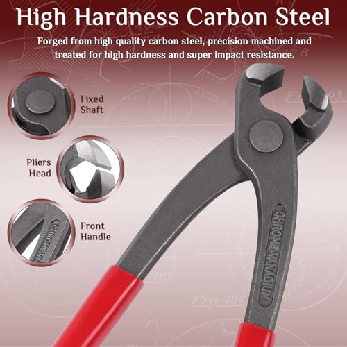 9" Ear Clamp Plier Carbon Steel Hose Pinch Clamp Tool for Fit/Remove