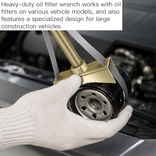 Heavy Duty Oil Filter Wrench | Adjustable Strap, Removal Tool