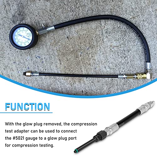 Diesel Compression Tester Adapter Hose with O-Ring Fit for 2003-2006 6.0L Diesel Engines Replace 6660
