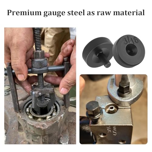 Turcee Double and Single Brake Line Flaring Tool Kit,Steel Brake Flaring Tool Kit Include 5 Adapters,Tube Cutter,Flaring Cone,Flare Rod,Professional Brake Flare Tool Kit for Brake Lines
