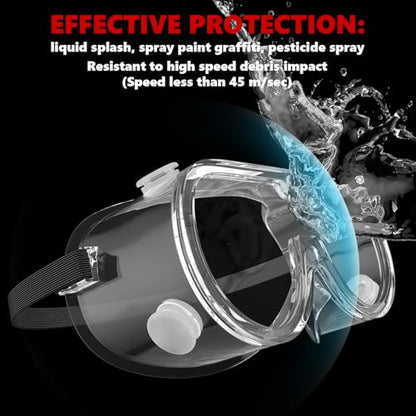 Super More Anti-Fog Protective Safety Goggles Clear Lens Wide-Vision - color: Transparent-3