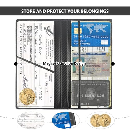 Car Registration and Insurance Holder,PU Leather Car Glove Box Organizer Car Document Holder for ID,Driver's License (Carbon Fiber Black) - color: Carbon Fiber Black