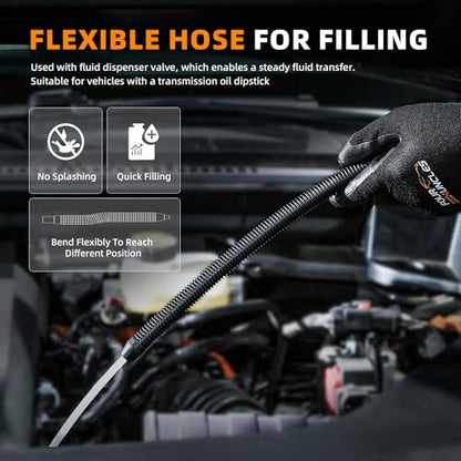 FOUR UNCLES 3L Manual Transmission Fluid Pump Kit with 12 Adapters | 3L Fluid Capacity, 12 ATF Adapters, One-Hand Pumping, Leak-Free Connections, Professional Service Tool - size: 3L（12pcsAdapter）