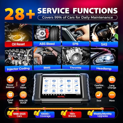 Autel Scanner MaxiCheck MX808S, 2026 US Ver of MaxiCOM MK808S MK808Z, Full Bidirectional Diagnostic Scan Tool as MK900 MX900 MK900BT MK808BT PRO, 3K+ Active Test, 28+ Service, OE All System, OS11, FCA