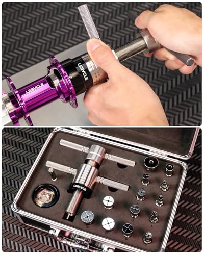 Bike Hub Bearing Removal Tool – Expanding Collet Puller with Thrust Bearing for Hub & Freehub Service, Compatible with 6–20 mm Inner and 14–39 mm Outer Bearings