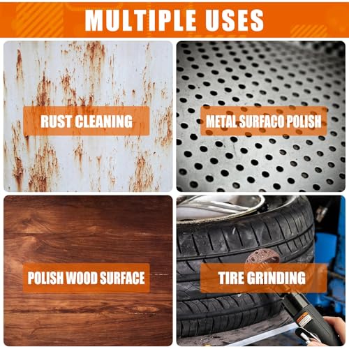 Air Tire Repair Polish Patch Tools Tire Repair Set Include 2500rpm Low Speed Air Tire Buffer Tire Inner Liner Scrapper Patch Roller 3pcs Tungsten Steel Buffing Wheel 42mm 55mm