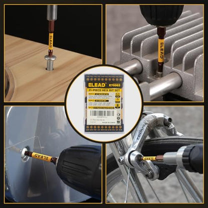 21-Piece 2.5" Allen-Wrench Hex Drill Bit Set, Durable Impact Allen Key Set, Long-Lasting Strong Magnetic Hex Screwdriver Bit Set, SAE & Metric Size, Mechanic Automotive Furniture DIY Home Repairs - style: 21-Piece