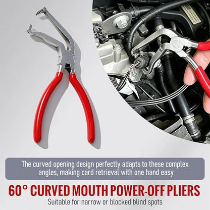 5Pcs Automotive Electrical Disconnect Pliers Set, 37960/37980/13120/ Collar Hose Clamp Pliers & Terminal Pin Removal Tool Kit with Storage Bag, High Carbon Steel, Non-Slip Handle, for Car Truck SUV