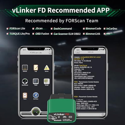 VGATE vLinker FD Bluetooth OBD2 Scanner Diagnostic Tool, Car Code Readers & Scan Tools for Android & Windows (Not iOS), Wireless OBD2 Adapter Auto All System Diagnostic to Check Engine Light - size: vLinker FD+ BT3.0 (FD BT3.0) Android & Windows