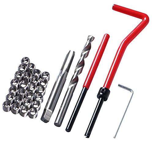 30 PCS Stainless Steel Thread Repair Kit M6x1.0mm Metric Thread Repair Insert Kit Compatible Hand Tool Set For Auto Repairing