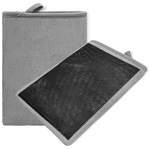 2 PCS Car Clay Mitt, Anti-Scratch Microfiber Auto Detailing and Polishing Clay Towel, Reusable Cleaning Clays Bar Glove for Cars SUVs Motorcycles, Car Accessories (Gray) - color: Gray