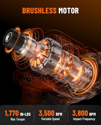 20V Brushless Impact Driver, 1/4'' Hex Compact Cordless Driver Kit with 1,770 In-lbs Torque, Battery & Charger Included – Lightweight Electric Screwdriver for Wood, Metal & Auto Repair-TITANCE X7