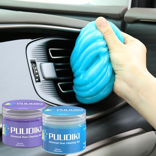 PULIDIKI Car Cleaning Gel for Car Detailing Putty Car Putty Auto Cleaning Kits Car Slime Cleaner Dust Cleaning Gel for Car Interior Cleaner Car Accessories Blue Purple (2Pack) - color: Blue+Purple
