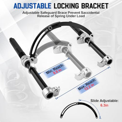 2 PCS Coil Spring Compressor Tool, Automotive Strut Spring Compressor, Heavy Duty Strut Spring Compression with Safety Jaws and Holder, Spring Compressor Tool 2205 LB Capacity