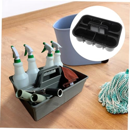 OUNONA Multi-compartment Cleaning Supplies Organizer Basket with Handle Durable Portable Plastic Tote for Car Cleaning Tools Art Supplies Makeup Bathroom Storage