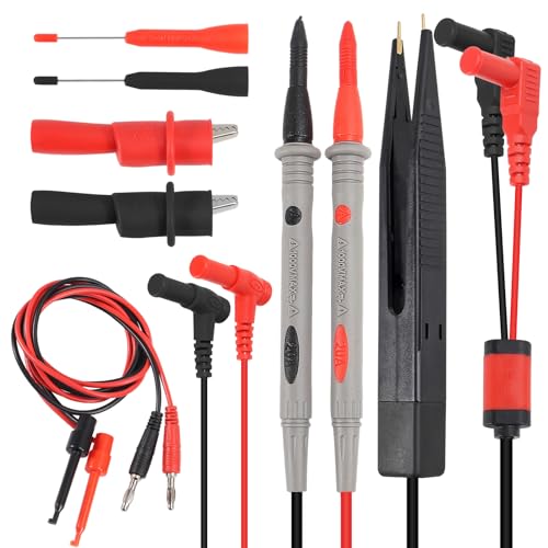 ACEIRMC Multimeter Automotive Test Leads Kit with Crocodile Clip, Silicone Testing Lead Kit, Testing Hook, Testing Probe Professional Kit, Testing Cable