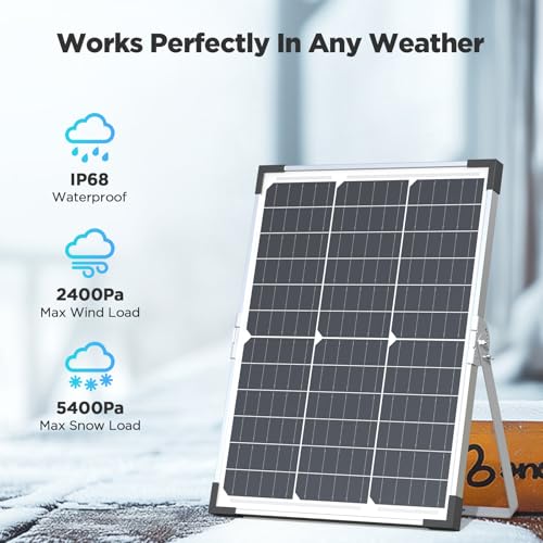 30W 12V Solar Battery Charger & Maintainer, Waterproof Trickle Charging Kit with IP68 Intelligent Controller, High-Performance Tempered Glass, for Car, RV, Marine, Camper and Trailer - size: 30W