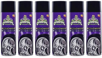 Cristal Products Untouchable Tire Shine Spray – Long-Lasting Wet Tire Finish for Deep Gloss & Protection – Waterproof Tire Shine, Easy Application, Premium Tire Cleaner Shine 8oz (6PK) - size: 8oz-6PK