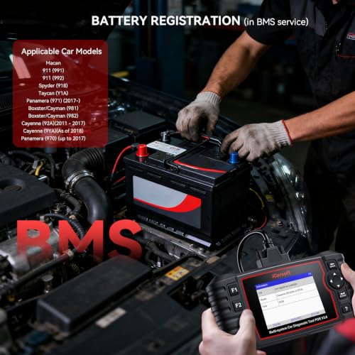 Bidirectional Diagnostic Tool for Porsche/Cayenne, iCarsoft POR V3.0 All System OBD2 Scanner, 26 Resets +12 Extra Services Battery Registration Code Reader for Porsche,Support CAN-FD, Free Update