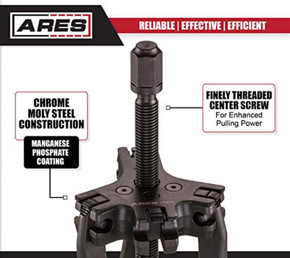ARES 70434 - Reversible 2/3 Jaw 5-Ton Ratcheting Gear Puller - Chrome Moly Steel Construction - 4-Inch to 5-Inch Adjustable Range - Removes Gears, Pulleys, and Flywheels - size: Reversible 2/3 Jaw 5-Ton Puller