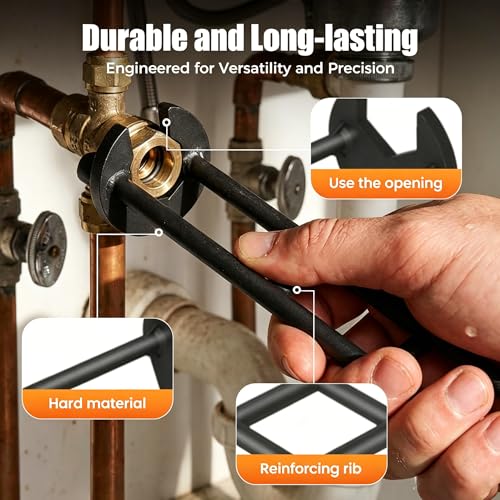 2 Pcs Multifunctional Sink Wrench Set, 7 Sizes Basin Faucet Wrench Tool | Four-Jaw Hex Spanner, for Tight Spaces Under Sink, Plumbing Wrench for Kitchen Bathroom Toilet Installation and Repair