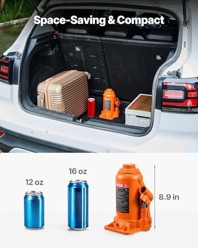 VEVOR Hydraulic Bottle Jack, 20 Ton/44092 LBS All Welded Bottle Jack, 7.5-14 inch Lifting Range, with 3-Section Long Handle, for Pickup Truck, Truck, Car, RV, Auto Repair, Industrial Engineering - style: 20T Hight Profile