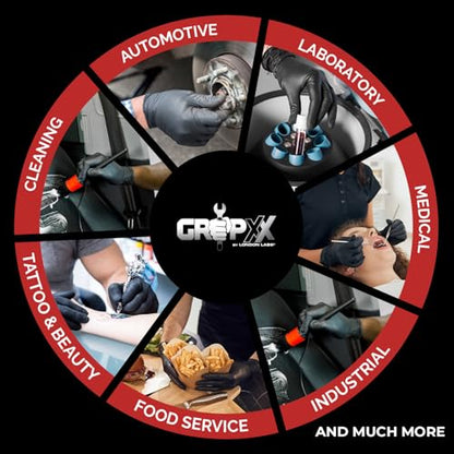 London Labs Black Nitrile Gloves Disposable Latex Free & Powder Free, 4 Mil Rubber Glove, Cleaning, Cooking, Mechanic(XS-XXL) - size: X-Small, style: 1000 Count
