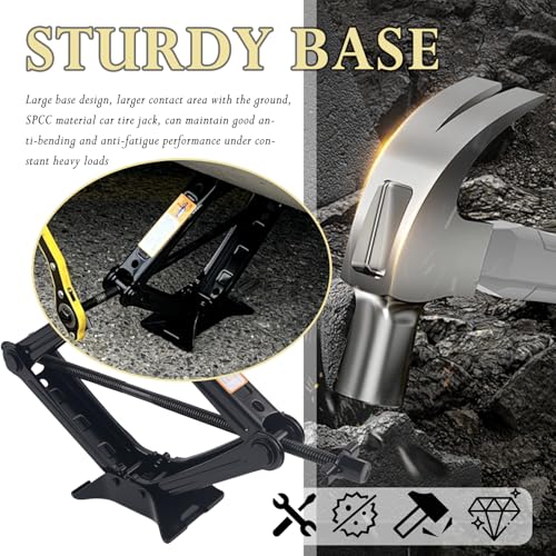 Car Scissor Jack Kit with Lug Wrench & Ratchet Wrench,2T Car Jack Kit for Cars Lifting & Tire Changing,Heavy Duty Scissor Jacks for Cars Tools Lift Range from 3.93" to 15.35"