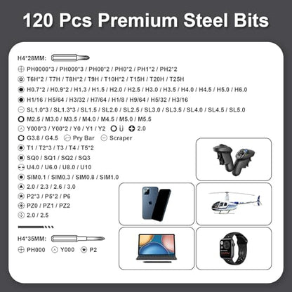 Precision Screwdriver Set 130 in 1 Small Magnetic Screwdriver Set with Case, Repair Tool Kit for Electronic Watches, Smartphones, Laptop, Eyeglasses, Computer Tools Repair Kit - color: Black