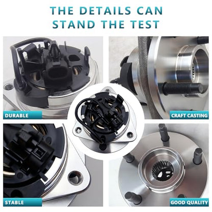 513214 Front Wheel Bearing Hub Assembly for Chevrolet Malibu 2004-2012 | for Pontiac G6 2005-2010, Saturn Aura 2007-2009, Cobalt HHR 2008-2010 Fixes ABS & Hub Issues Direct Bolt-On No Warning Lights - size: 513214