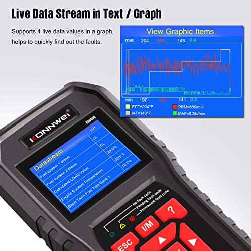 KONNWEI OBD2 Scanner Professional Car OBD II Scanner Auto Diagnostic Fault Code Reader Automotive Check Engine Light Diagnostic EOBD Scan Tool for All OBDII Protocol Cars Since 1996 (Enhanced KW850) - color: Professional Car OBD II Scanner