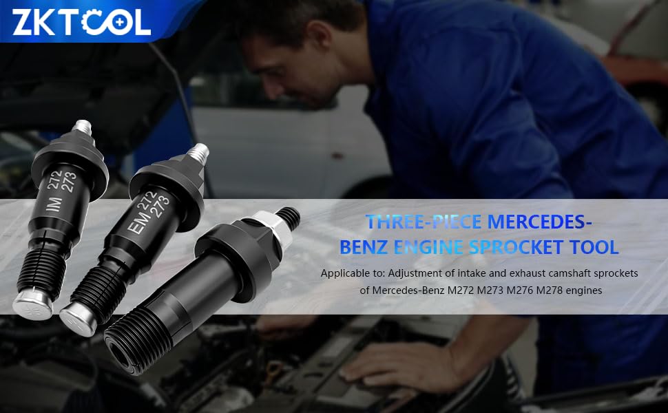 ZKTOOL Engine Timing Gear Camshaft Adjustment Tool Kit Compatible with Mercedes-Benz M272 M273 M276 M278, Prevents Tooth Jumping, Non-Destructive Rotation Angle, Real Car Test