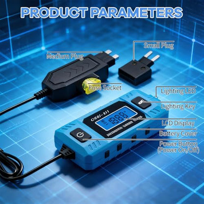 Automotive Circuit Fault Probe Tester, 20A 48V-High-Precision Car Fuse Tester Automotive Current Tester Car Circuit Fault Finder with LED Display Front Light, 2-in-1 Wire Tracer Short Finder
