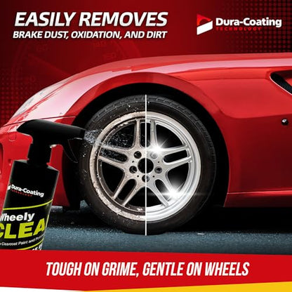 DURA-COATING TECHNOLOGY Wheely Clean - Professional Wheel Cleaner Spray - Ready-to-Use Tire Cleaner and Rim Cleaner - Suitable for Aluminum, Chrome, or Clear-Coated Wheels - Removes Brake Dust - 16 oz - size: 16 Fl Oz (Pack of 1)