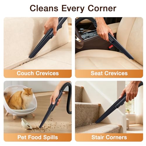 Portable Carpet & Upholstery Cleaner, 18Kpa Carpet Cleaner Machine for Deep Stain Removal, Spot Cleaner for Pet Accidents, Area Rugs, Stairs, Car Upholstery & Couches, Includes Tools & Self-Cleaning - color: Arctic White