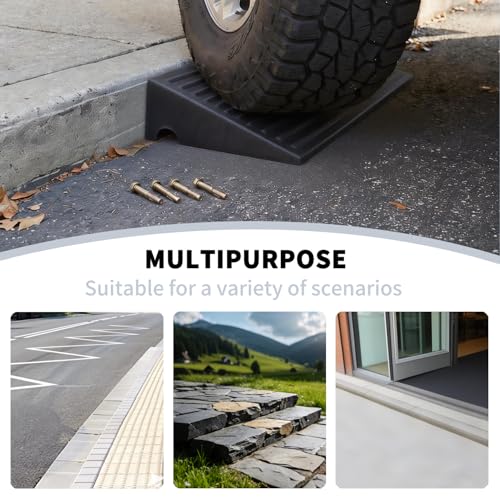 Driveway Ramps for The Curb Threshold Ramp 3.5 Inch Rise 2 Pack Shed Ramp for Low Cars Ramps for Lawn Mower to Shed 7000lbs Load Capacity - size: 3.5''Height