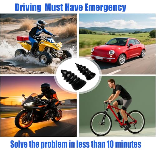 30PCS Tire Repair Rubber Nail, Vacuum Tire Repair Kits Spiral Rubber Nails, with Box and Screwdriver, for car, Motorcycle, Truck, Tractor Tire Puncture Repair