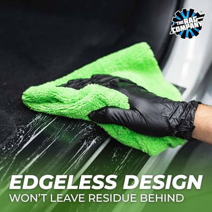 The Rag Company - Creature Edgeless Auto Detailing Towels (10-Pack) Professional 70/30 Blend, Dual-Pile Plush Microfiber, Buffing & Polishing, 420gsm, 16in x 16in, Lime Green - color: Lime Green