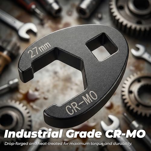 19PC 3/8” and 1/2” Drive Crows Foot Wrench Set, 8 to 32 mm Sizes Metric Crowfoot Wrench Set, Jumbo Flare Nut Wrenches, for 3/8in and 1/2in Drive Ratchet with Organizer Box