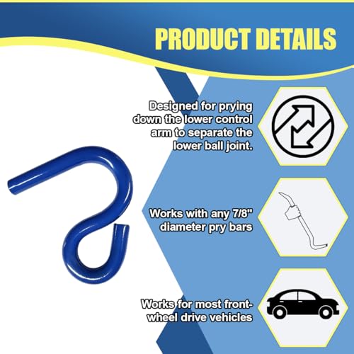YoRise Automotive 6007 Lower Control Arm Prying Tool, High Strength Suspension Bushing Helper Remover, Specialty Vehicle Lower Ball Joint Repair Tool for 7/8 Inches Diameter Pry Bar (Blue) - color: Blue