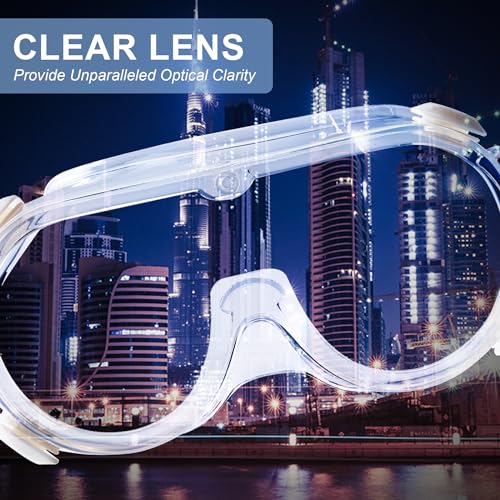 Honmein 2-Pack Safety Goggles, Anti-Fog Lab Goggles for Men and Women | Over Glasses Safety Glasses for Chemistry Lab, Mowing, Woodworking, Painting, Construction, Industrial Use