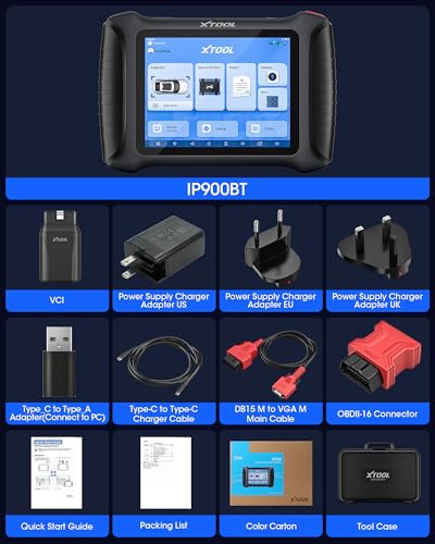 XTOOL IP900BT ECU Coding OBD2 Scanner, ADAS Calibration Diagnostic Tool | AI-Assisted Wireless Scan Tool, 3-Y Fr ee Update, 41+Reset, 4000+ Bidirectional Control, FCA/CAN FD/DoIP, PMI