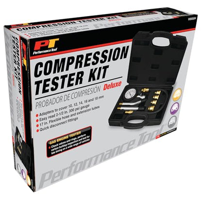 Performance Tool W80584 Deluxe Compression Tester Kit - style: Deluxe Compression Tester Kit