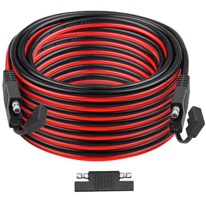 SAE Extension Cable 50FT–SAE to SAE Heavy Duty 10AWG Tinned Copper Wire with SAE Battery Cable Terminal Connectors for Automotive, RV, Marine, and Solar Applications. - size: 50 FT