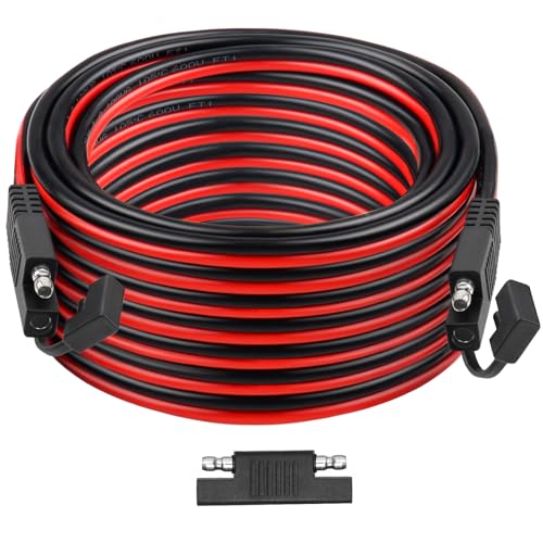 SAE Extension Cable 50FT–SAE to SAE Heavy Duty 10AWG Tinned Copper Wire with SAE Battery Cable Terminal Connectors for Automotive, RV, Marine, and Solar Applications. - size: 50 FT